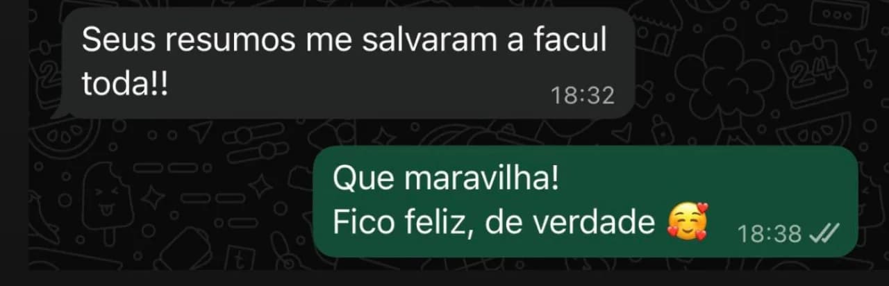 Mensagem real de aluno enviada por WhatsApp — depoimento 4